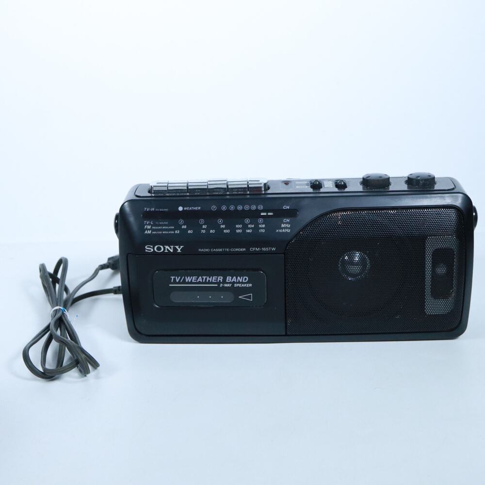 Sony Weather Radio CFM-165TW AM/FM Portable Cassette & Radio Works W/ Cord